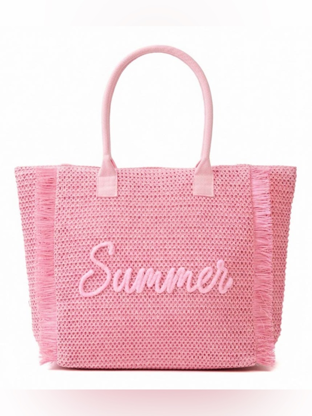 Pink 'Summer' Crochet Tote Bag